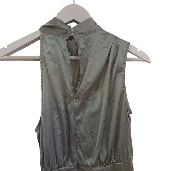 Zesica NWT green sleeveless dress faux wrap small - Picture 4 of 7